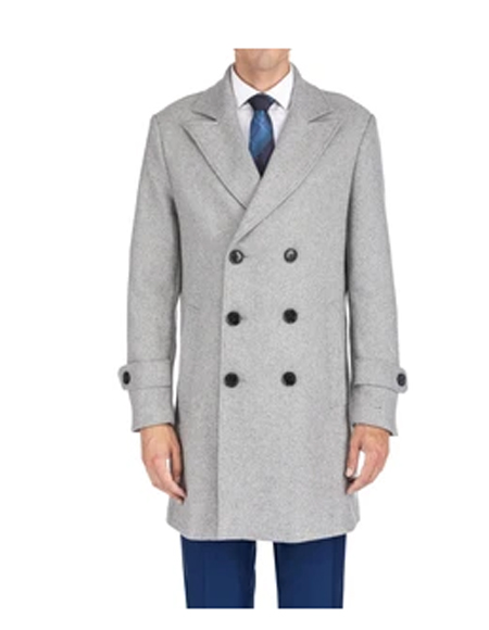 Men's Double Breasted Coat LT Grey