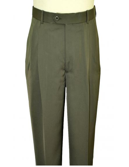 Double Pleated Pants Dress Pants Charcoal Olive Green