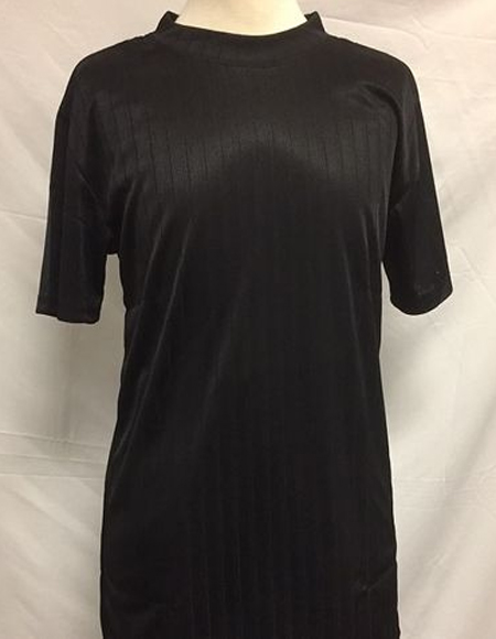 Men's Black Silky Rayon Mock Neck Shirt