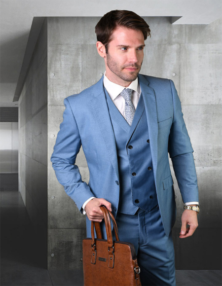 Stella Blue Wool Fabric Suit 