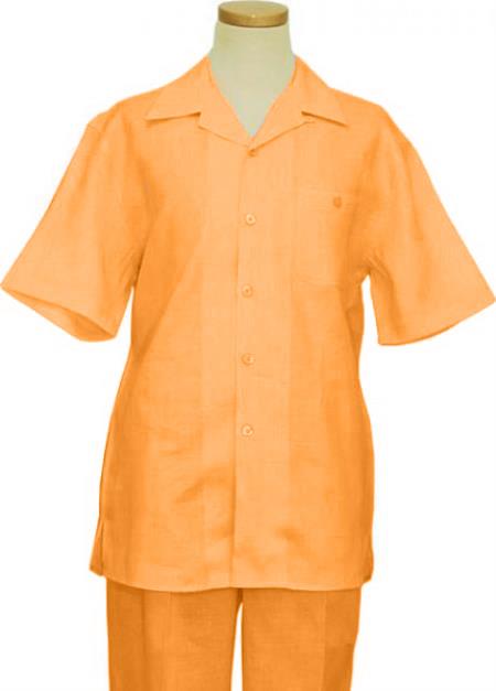 Linen Walking Suit Orange
