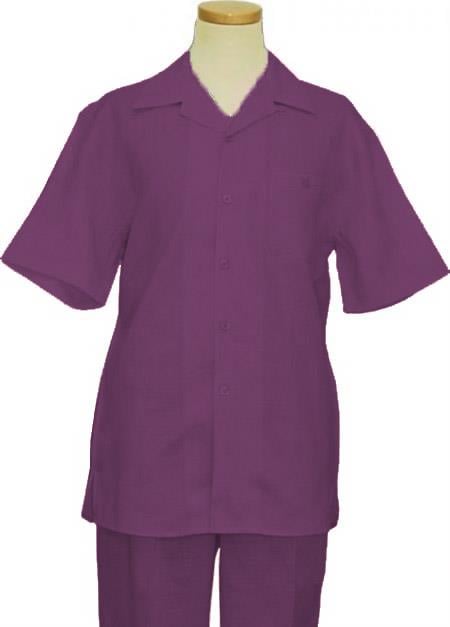 Linen Walking Suit Purple