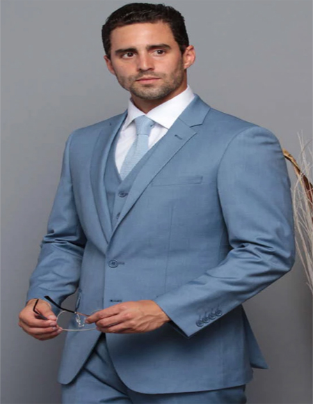 Extra Slim Fit Suit Mens Slim Fit Suit - Fitted Suit - Skinny Suit Ocean Blue Tapered Fitted European Cut Suit
