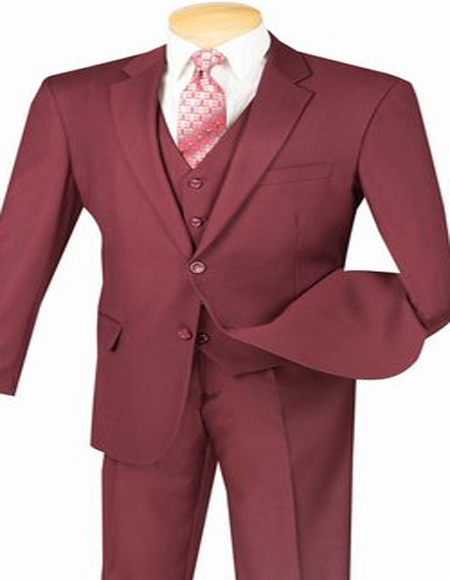 Burgundy 3 Piece Maroon Suit  for Men