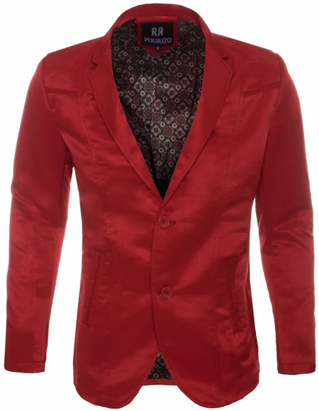 Men's Slim Fit Western Blazer Sport Coat Red Sacos Vaqueros Para Hombre