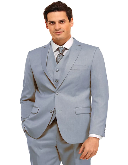 Summer Suit Sky Blue ! Light Blue ! Power Blue Light Weight Super 150's Suit - 100% Percent Wool Fabric Suit - Worsted Wool Business Suit