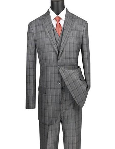 Big And Tall Plaid Color Men's Plus Size Men's Suits For Big Guys