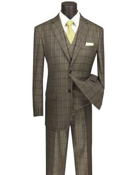 Big And Tall Plaid Color Men's Plus Size Men's Suits For Big Guys