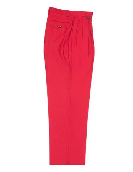 Red Wide Leg Pants Rayon Fabric