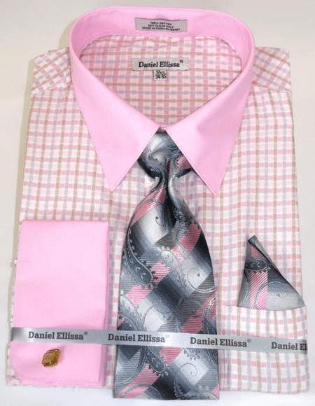 Pink Colorful Men's Dress Shirt