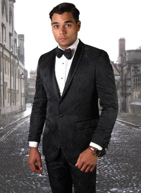 Men's Black Ultra Slim Fit Prom Suit or Wedding Suit