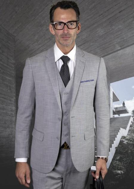 Men's Grey Ultra Slim Fit Prom Suit or Wedding Suit