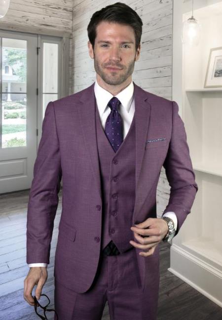 Men's Mauve Ultra Slim Fit Prom Suit