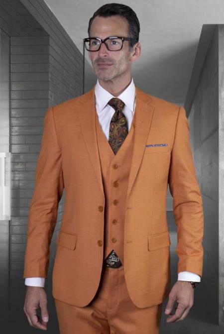 Men's Rust Ultra Slim Fit Prom Suit or Wedding Suit