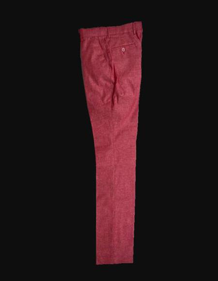 Men's Raspberry 100% Linen Pant Linen Slacks