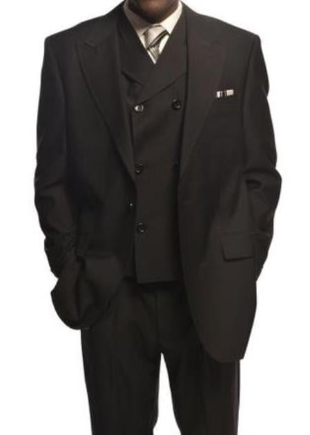  Buttons  Jet Black Mens Dress Blazer For Men 3 Button Wool Side Vents Brass Buttons Jacket