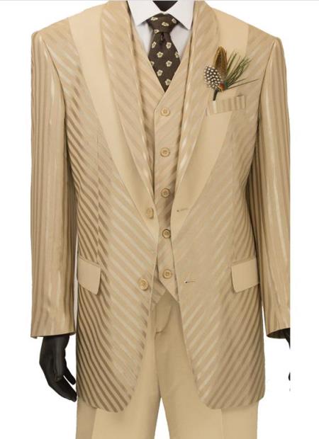 Almond Color Shawl Lapel 2 Button Suit