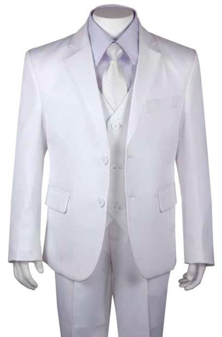 Boys Husky Suit Church Suit White