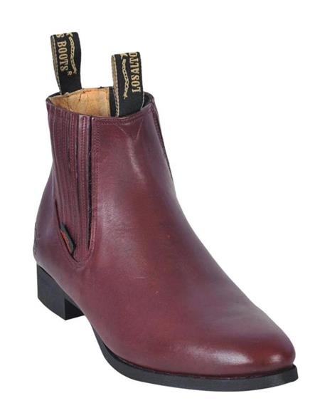Burgundy Men's Genuine Napa Leather Boots