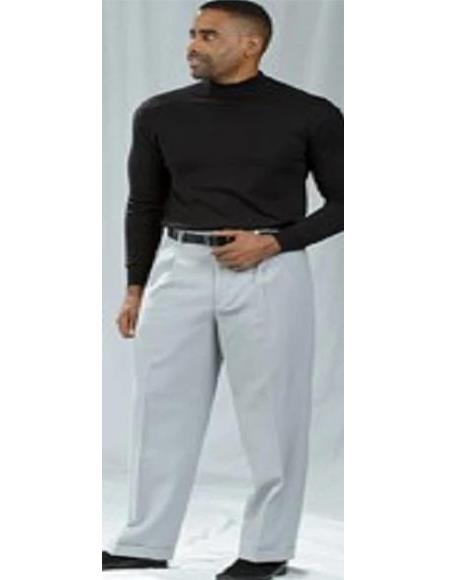 Double Pleated Silver wide leg polyester Dress pant