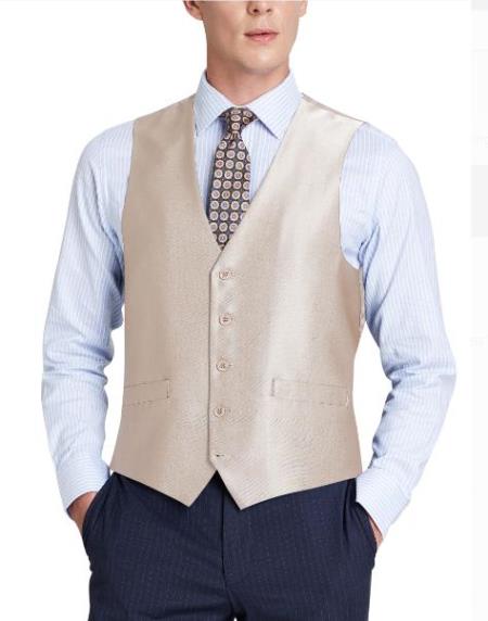 Men's Suit Vest Beige (Shark Skin)