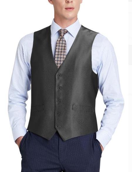 Men's Suit Vest Black (Shark Skin)