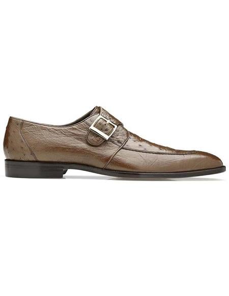 Men's Belvedere Brown Shoes-Men's Buckle Dress Shoes