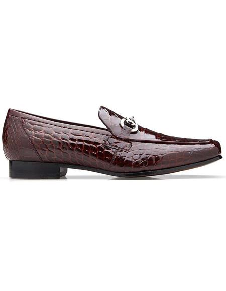 Men's Belvedere Burgundy Genuine Alligator Shoes
