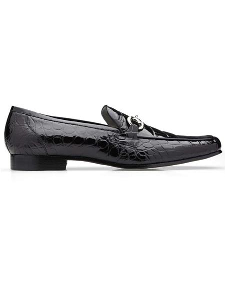 Men's Belvedere Black Genuine Alligator Shoes