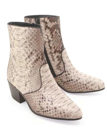 Python Western Ankle Boots Exotic Skin