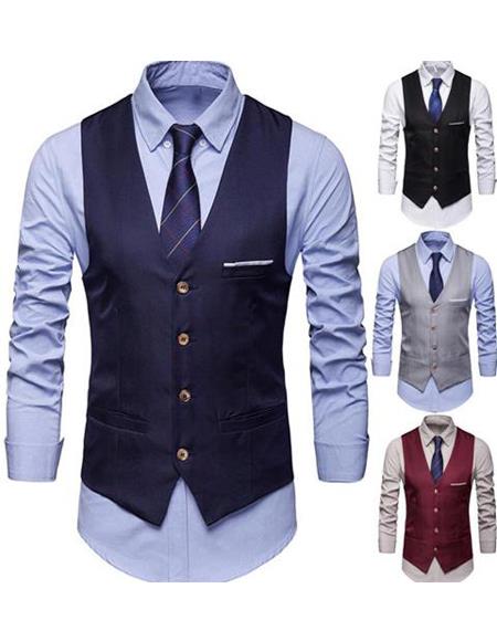 #JA5336 10 Different Colors Suit Vest Mystery Bundle 10 For