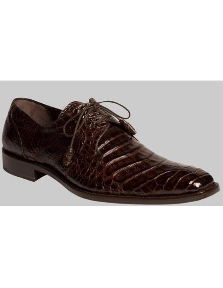 Mezlan Brand Mezlan Men's Dress Shoes Sale Men's Dark Brown Genuine Crocodile Shoes