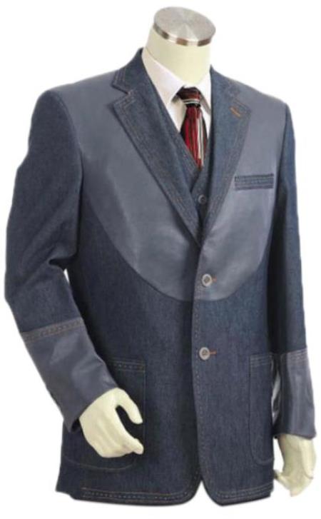 Style#-B6362 Men's Cotton Fabric Denim blazer