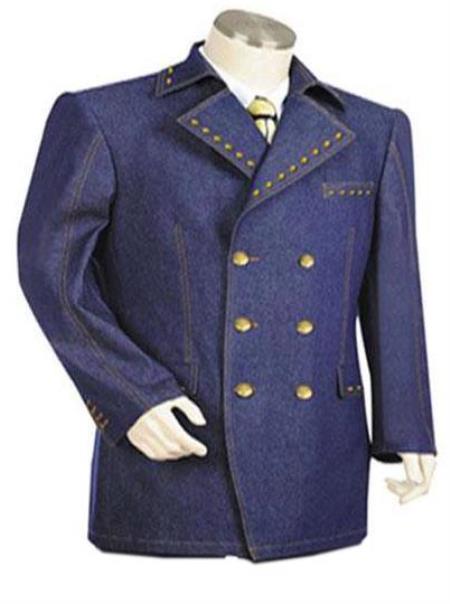 Style#-B6362 Men's Sleeves with matching buttons Denim blazer
