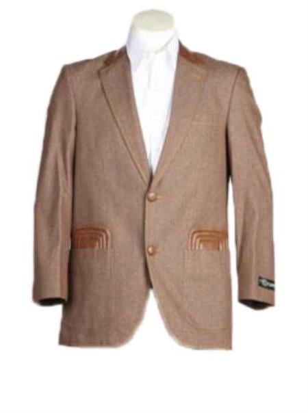 Men's 2 Button Denim Sport Coat Jacket 