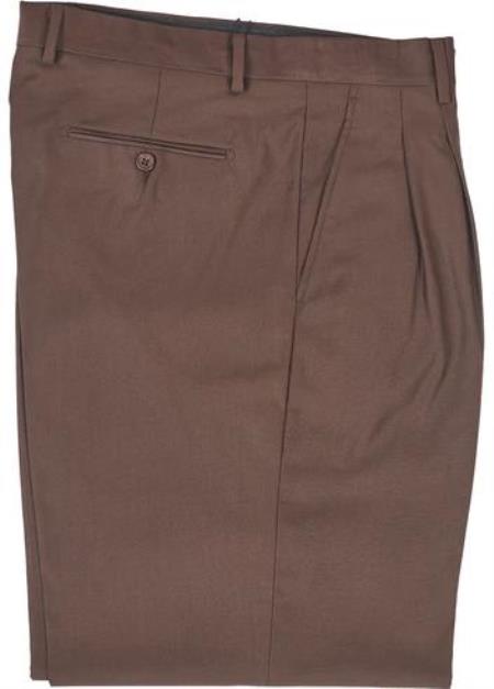 Double Pleated Pants 25-Brown