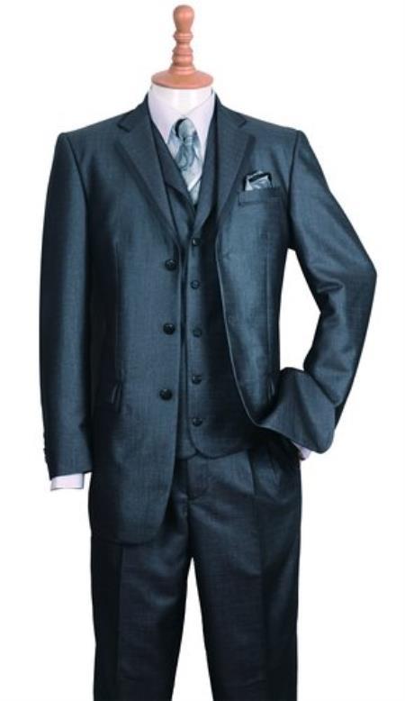 Men's Three Buttons Style Suit Black