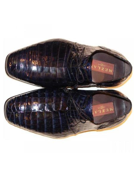 Mezlan Brand Mezlan Men's Dress Shoes Sale Men's Mezlan Navy Genuine Alligator Shoes