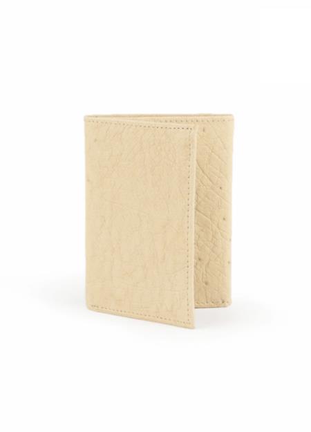 Men's Smooth Ostrich Trifold Winter White