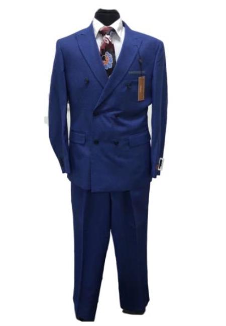 Men's Double Breasted Suits Indigo - Cobalt Blue Suit