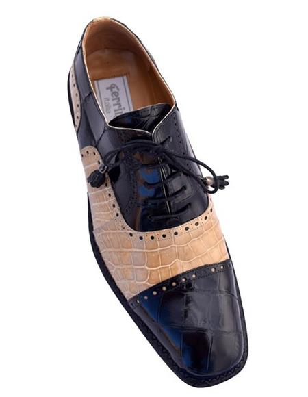 Men's Ferrini Brand Shoe Men's Black Beige Color Shoes