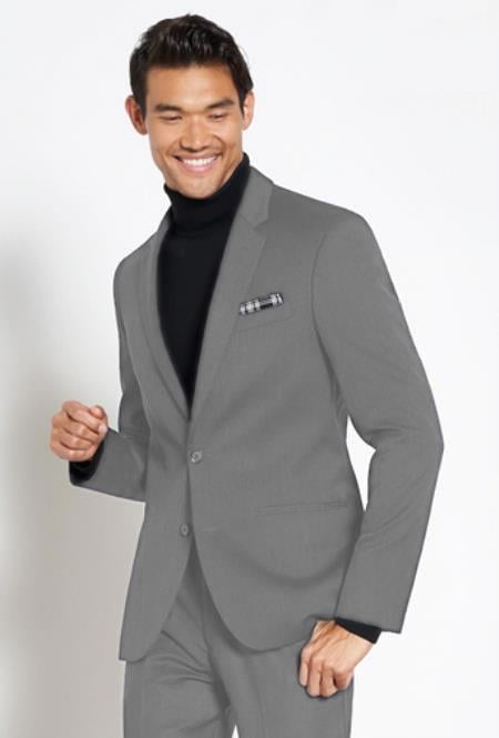 Turtleneck Suit + Free Turtleneck Sweater Package Medium Grey Mens Suit
