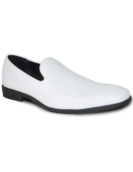 Men's White Matte Tuxedo Shoes