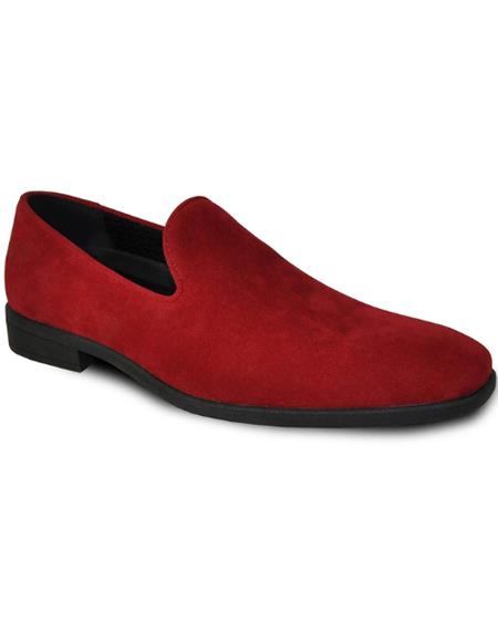 Men's Red Suede Tuxedo Shoes