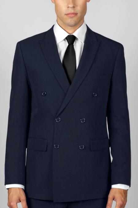 Men's Navy Blue Double Breasted Suit