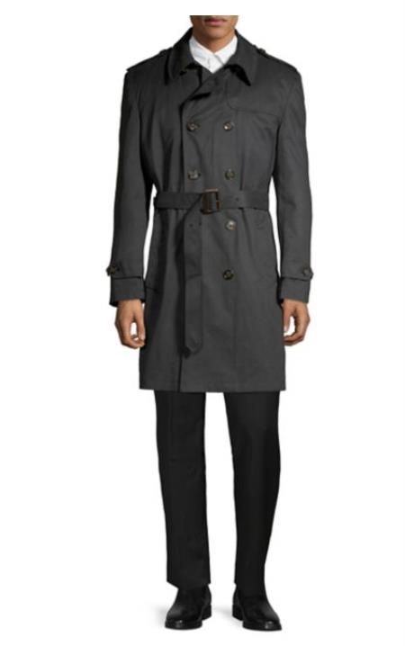 Black Trench Coat Belted