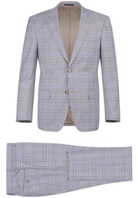 Renoir Marino Slim Fit Suit Style# Plaid Suit - Checkered Suit - Business Suit