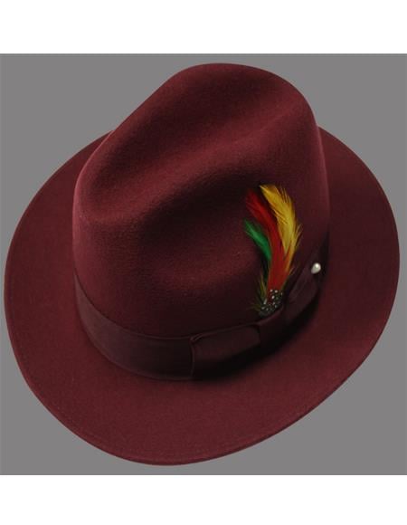 Men's 1920's Hats Untouchable Hat - Fedora Men's Hat Burgundy