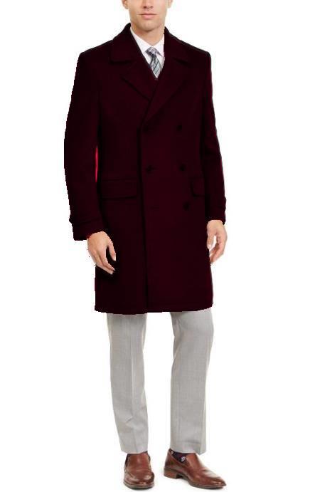 Style# Manhattan 34 Inch Double Breasted Men's Overcoat - Men's Topcoat