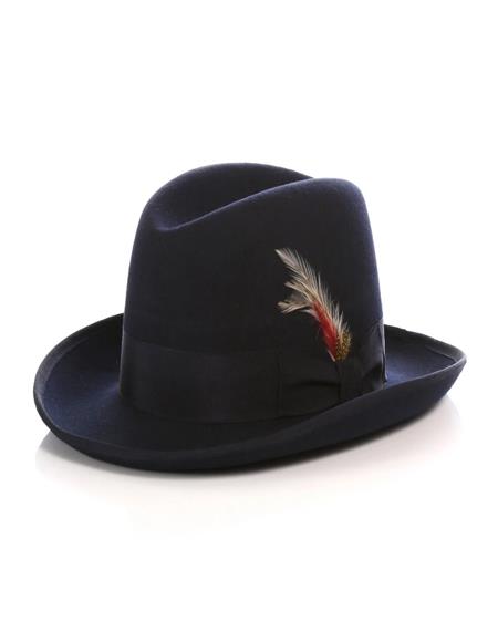 1920s Men's Hat - Gangster Hat - 20s Dress Hat Navy